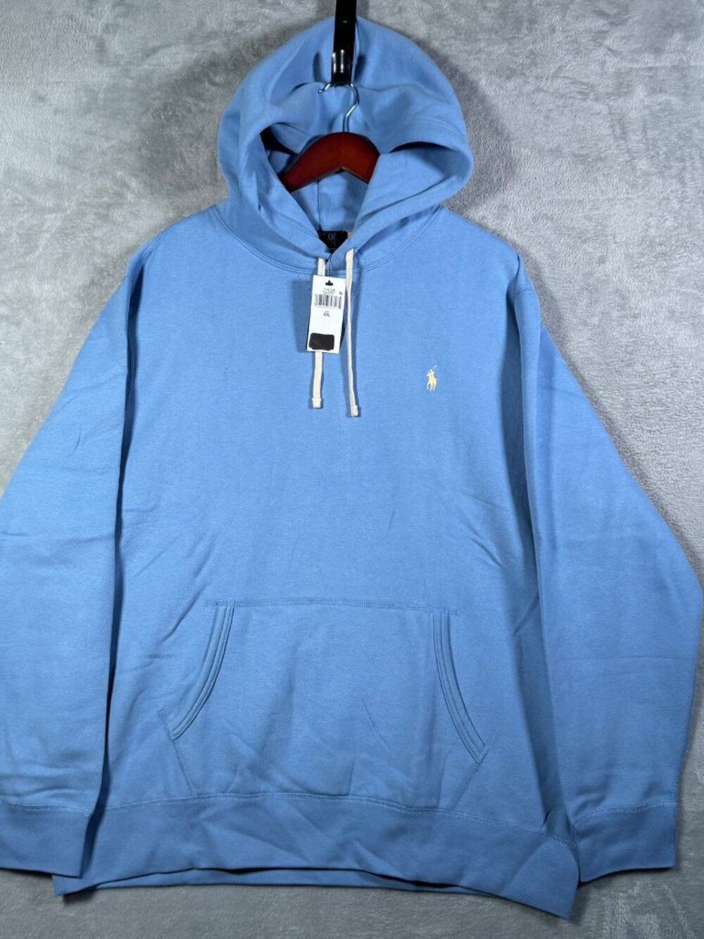 Polo Ralph Lauren Hoodie Mens XXL Bristol Blue RL Fleece Pullover Pony